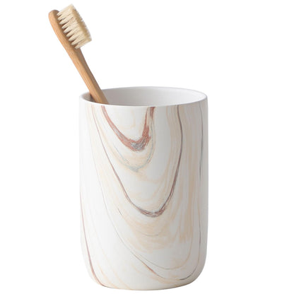 Toothbrush Holders for Bathrooms - 2 Cups Ceramic Toothbrush Toothpaste Holders Set, White Bathroom Tumbler Cups Reusable Toothbrush Mouthwash Cup, Bathroom Counter Organizer