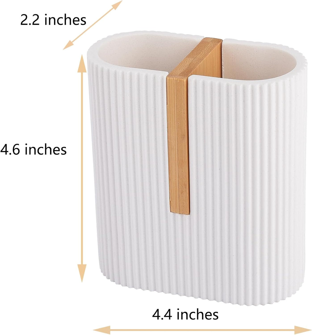 Toothbrush Holders for Bathroom, Bamboo Electric Toothbrush Stand, White