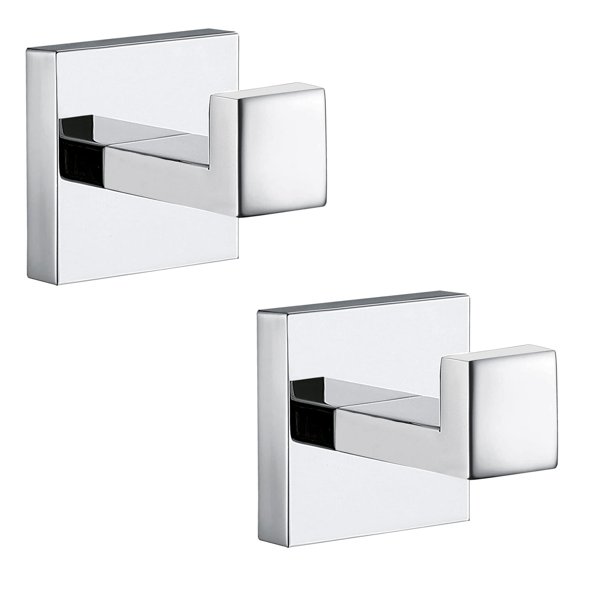 Towel Hooks for Bathrooms, Brushed Nickel Towel Hook for Kitchen Bathroom, SUS304 Stainless Steel Coat Hook, Square Heavy Duty Holder Robe Hooks for Hanging Towels, Coats, sponges, Wall Mount, 4 Pack