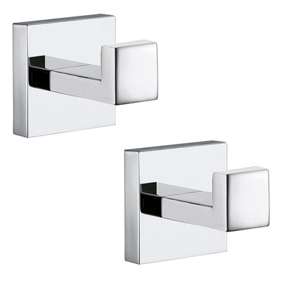 Towel Hooks for Bathrooms, Brushed Nickel Towel Hook for Kitchen Bathroom, SUS304 Stainless Steel Coat Hook, Square Heavy Duty Holder Robe Hooks for Hanging Towels, Coats, sponges, Wall Mount, 4 Pack