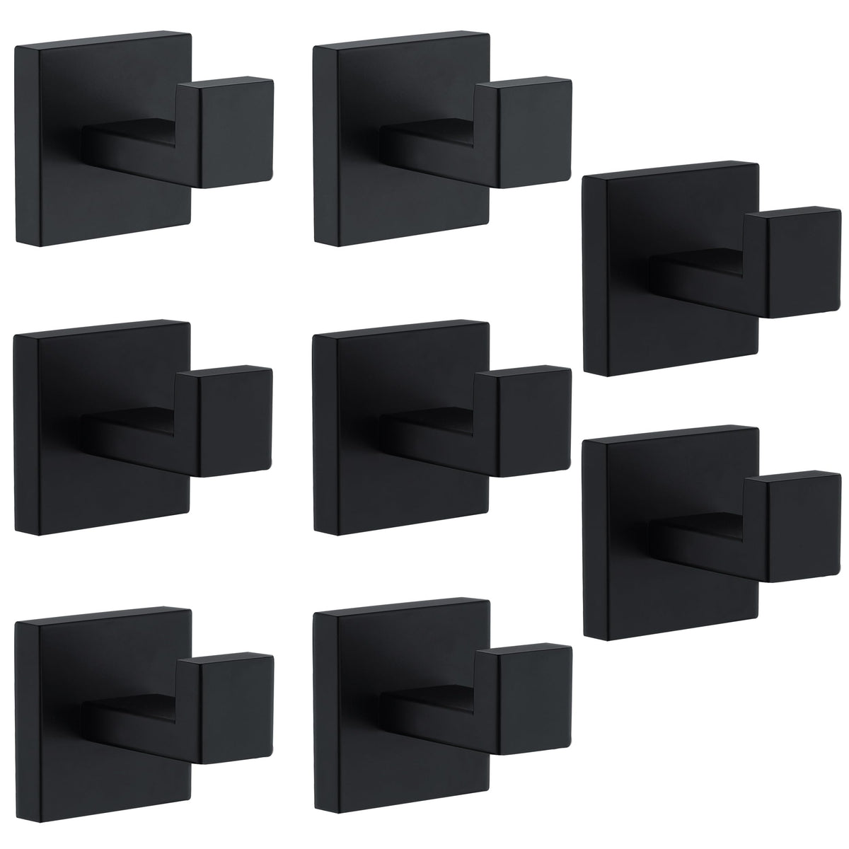 Towel Hooks for Bathrooms, Brushed Nickel Towel Hook for Kitchen Bathroom, SUS304 Stainless Steel Coat Hook, Square Heavy Duty Holder Robe Hooks for Hanging Towels, Coats, sponges, Wall Mount, 4 Pack