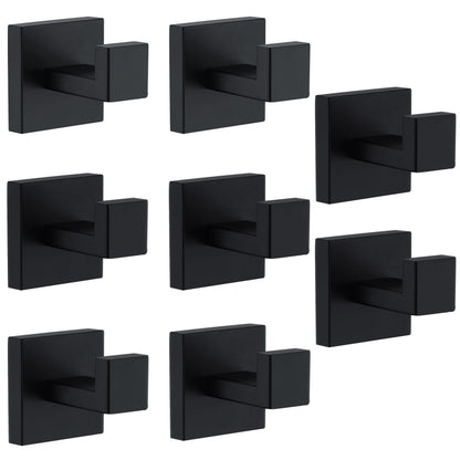 Towel Hooks for Bathrooms, Brushed Nickel Towel Hook for Kitchen Bathroom, SUS304 Stainless Steel Coat Hook, Square Heavy Duty Holder Robe Hooks for Hanging Towels, Coats, sponges, Wall Mount, 4 Pack
