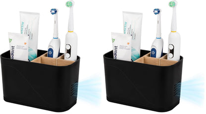 Electric Toothbrush Holder Tooth Brush and Toothpaste Organizer, Black