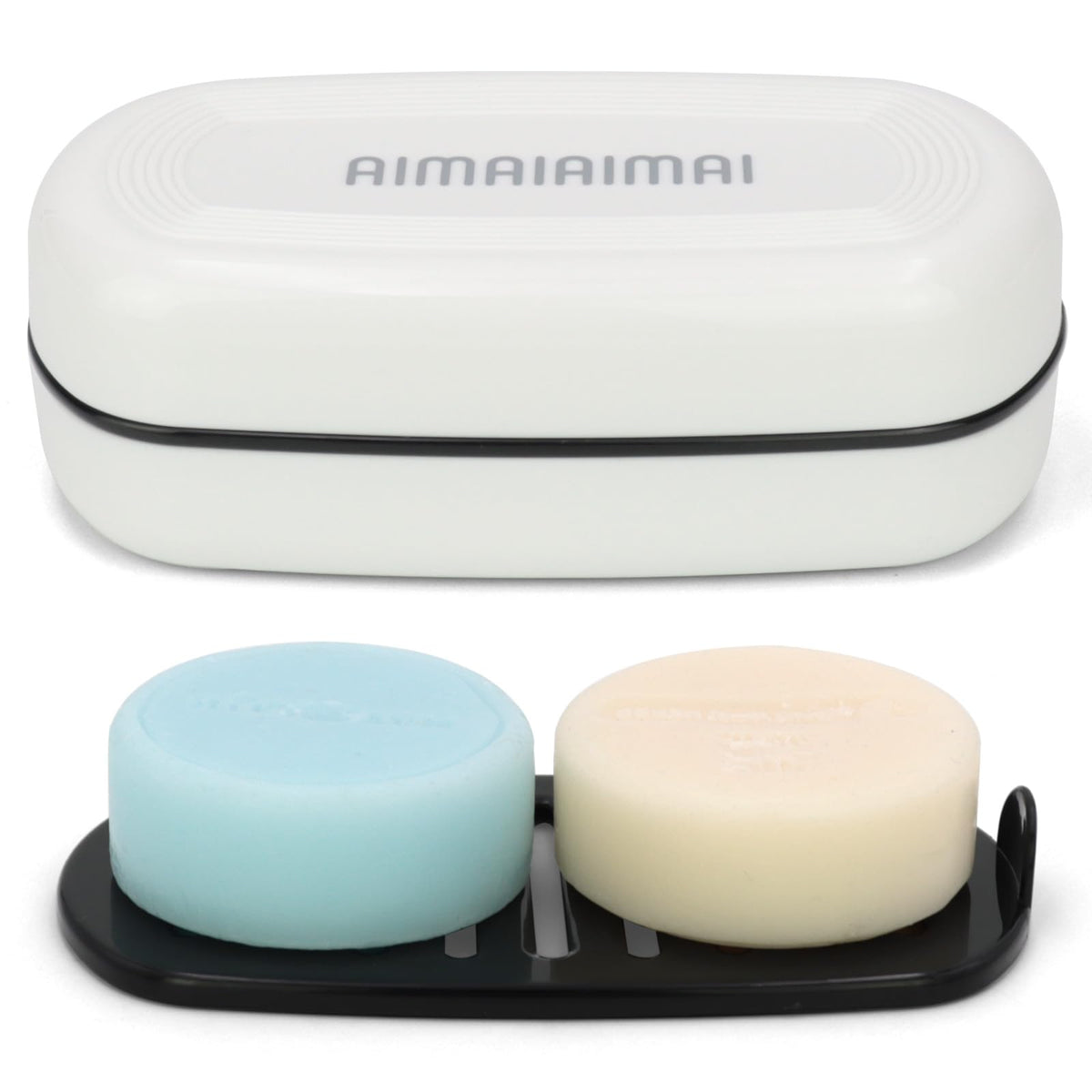 AIMAIAIMAI 3-Pack Silicone Soap Dish Set – Bar Soap Holder with Self-Draining Design, Easy-Clean Tray for Shower, Bathroom, Kitchen, and Tub (Gray)