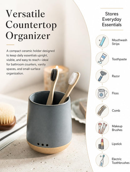LYEOBOH Ceramic Toothbrush Holder, Toothbrush Storage,Tooth Brush Holders