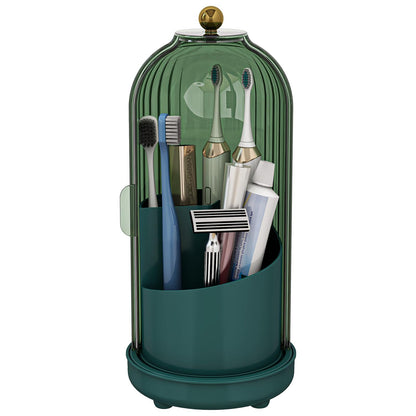 Toothbrush Holder with Drainage Holes Removable Bowl, Green
