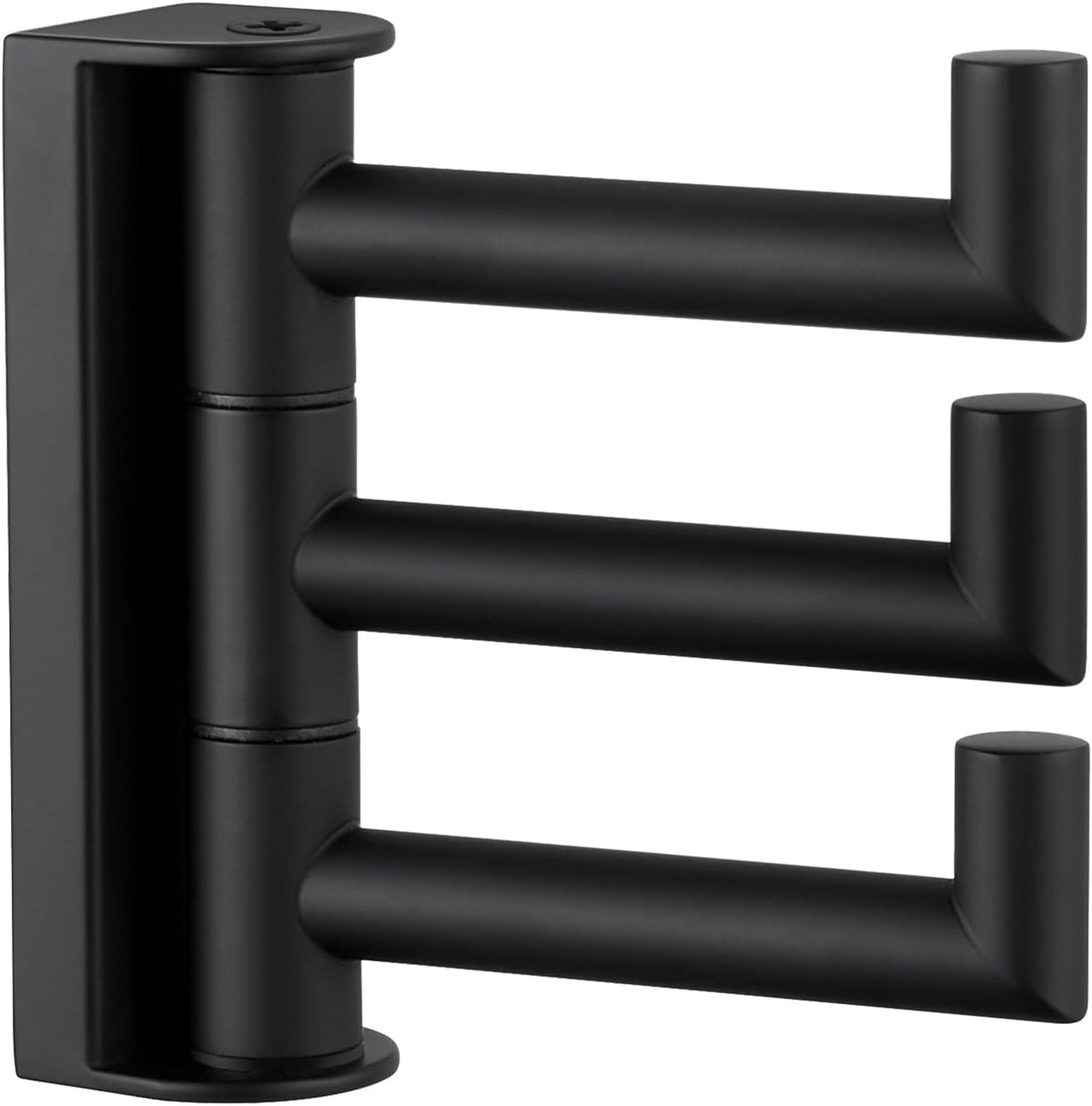 Angle Simple Swivel Towel Hook 3 Arms, Robe Coat Wall Hook, Matte Black
