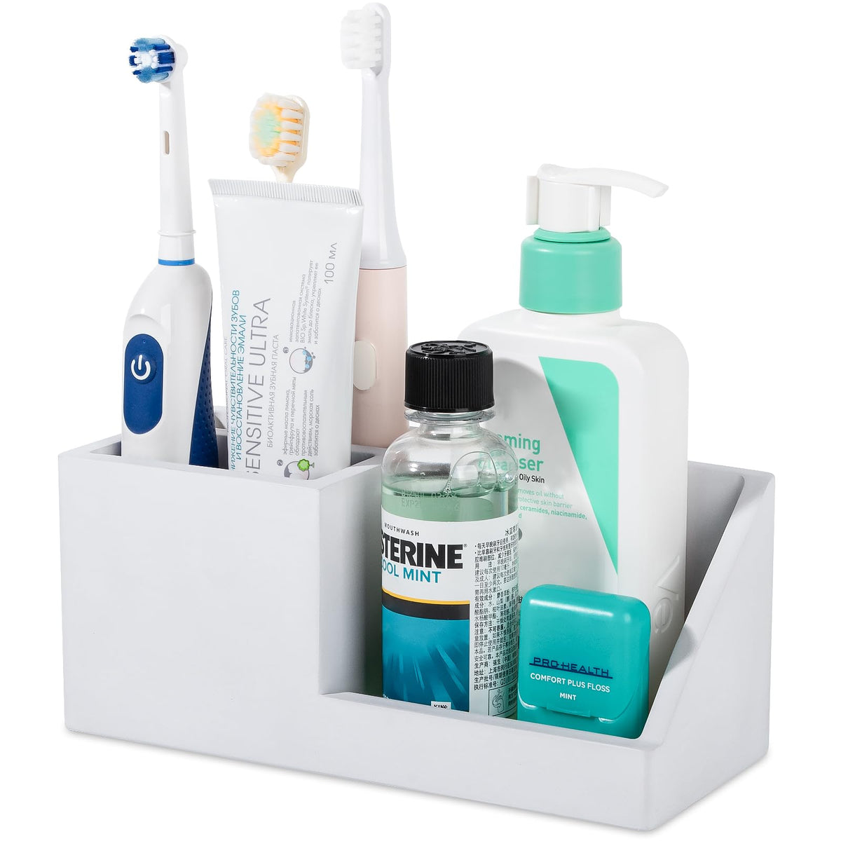 Diatomite Toothbrush Holder Toothpaste Organizer, White
