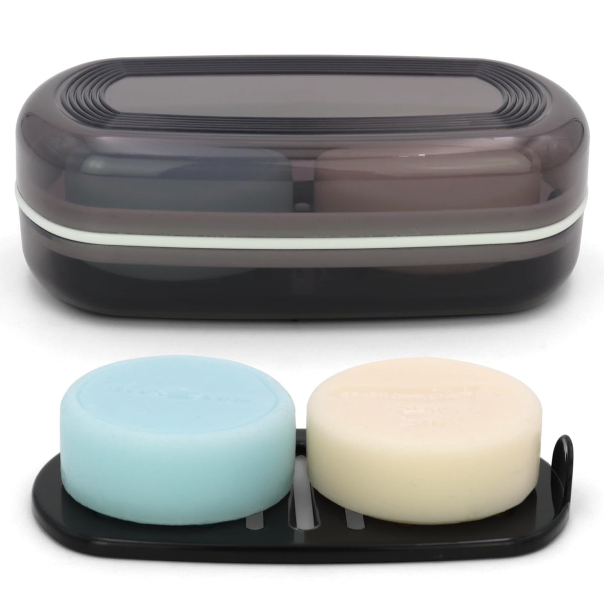 AIMAIAIMAI 3-Pack Silicone Soap Dish Set – Bar Soap Holder with Self-Draining Design, Easy-Clean Tray for Shower, Bathroom, Kitchen, and Tub (Gray)