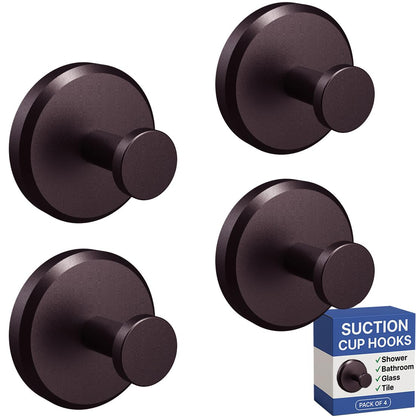 HOME SO Suction Cup Hooks for Shower & Bathroom Towel Holder 4-Pack Gold