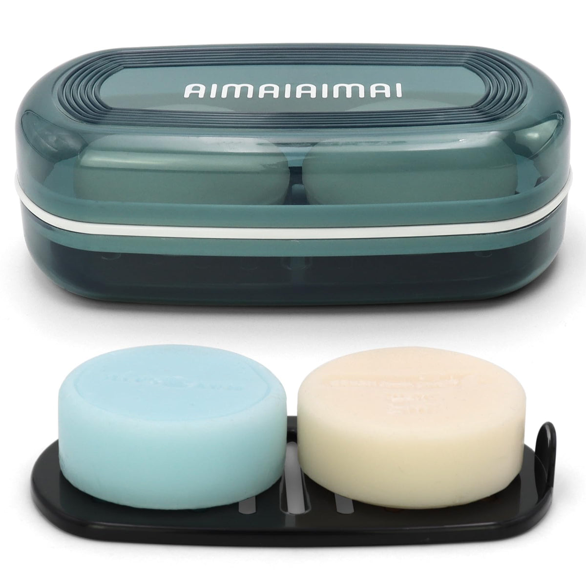 AIMAIAIMAI 3-Pack Silicone Soap Dish Set – Bar Soap Holder with Self-Draining Design, Easy-Clean Tray for Shower, Bathroom, Kitchen, and Tub (Gray)