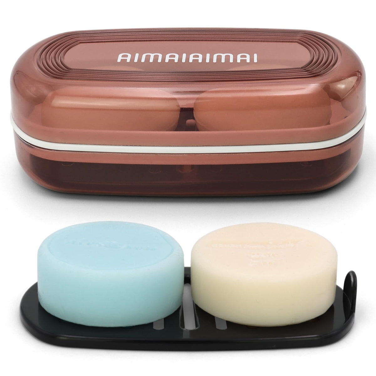 AIMAIAIMAI 3-Pack Silicone Soap Dish Set – Bar Soap Holder with Self-Draining Design, Easy-Clean Tray for Shower, Bathroom, Kitchen, and Tub (Gray)