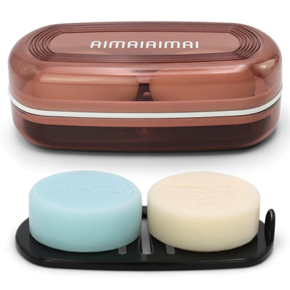 AIMAIAIMAI 3-Pack Silicone Soap Dish Set – Bar Soap Holder with Self-Draining Design, Easy-Clean Tray for Shower, Bathroom, Kitchen, and Tub (Gray)