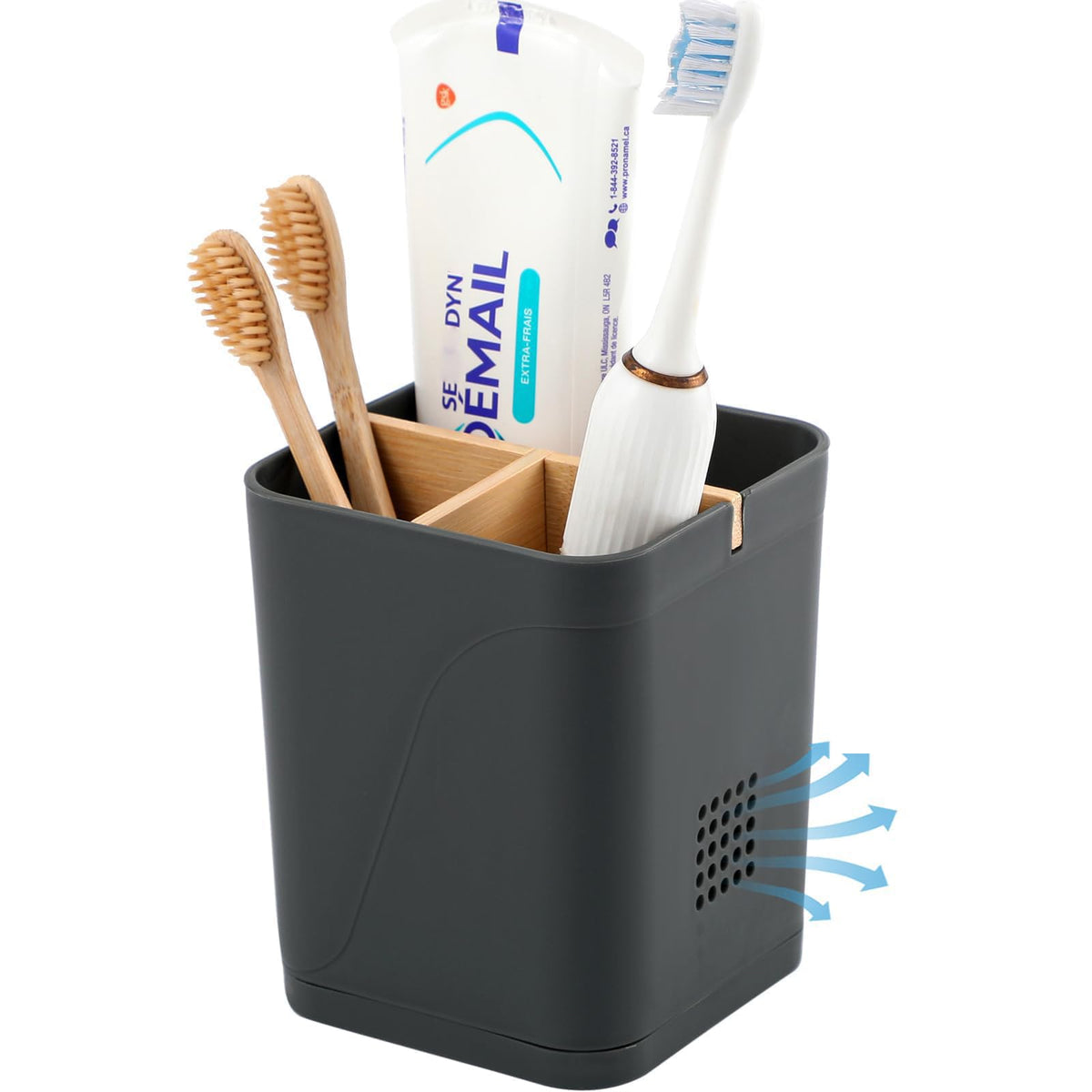 Electric Toothbrush Holder Tooth Brush and Toothpaste Organizer, Black