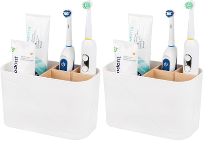 Electric Toothbrush Holder Tooth Brush and Toothpaste Organizer, Black