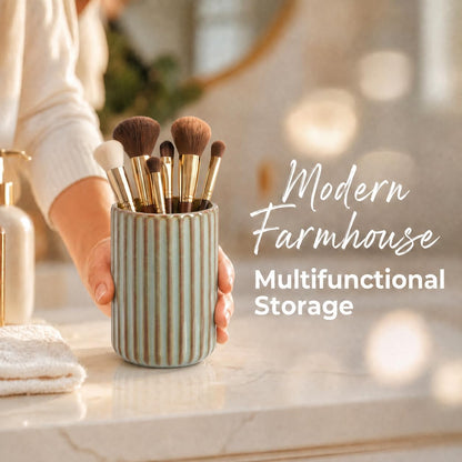 Green Ceramic Toothbrush Holder Cup