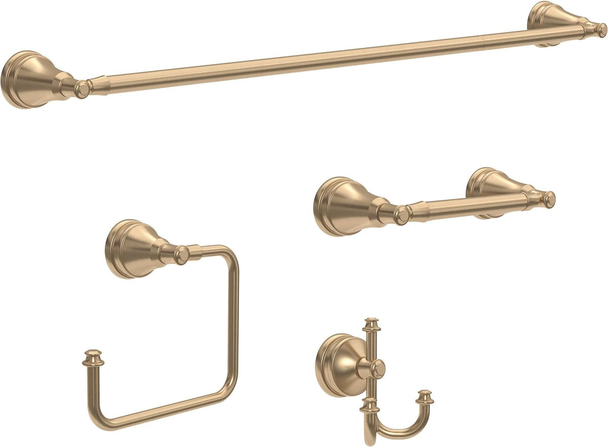 Delta Mylan (1-Pack) Towel Hooks Champagne Bronze Triple Wall Mounted for Robes 3-Prong Multi-Use Holder, Gold Bathroom Accessories MYN35-CZ