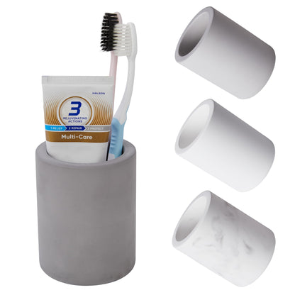 Drying Stone Toothbrush Holder, Diatomite Toothbrush Holders for Bathroom Counter, Quick Drying Electric Toothbrush and Toothpaste Holder Bathroom Organizer, Light Grey