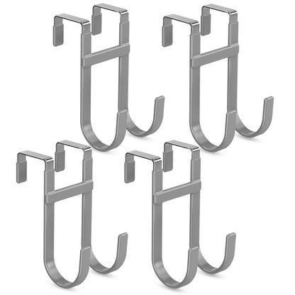 FYY Over the Door Hooks, Single-Hanger 4 Pack, Fits Doors 1 3/8" White