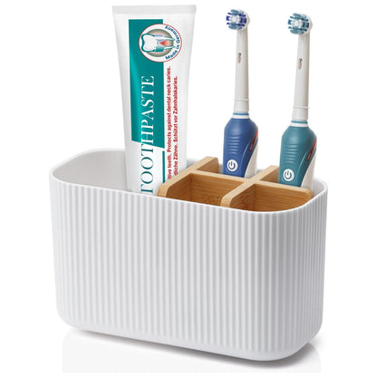 GFWARE Black Toothbrush Holder, 5 Slots Bathroom Organizers and Storage