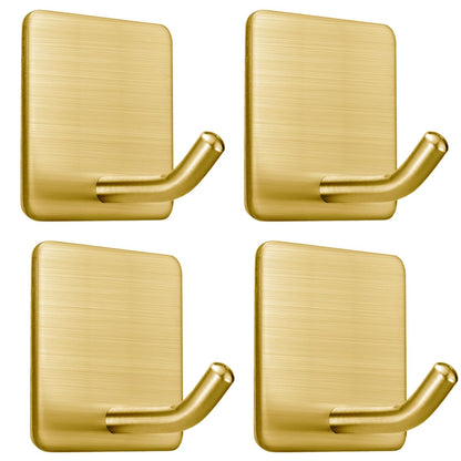 FOTYRIG Heavy Duty Adhesive Towel Hooks Stick on Towel Hanger Wall Holder Waterproof Stainless Steel Sticky Hooks for Hanging Bathroom Kitchen Home-4 Packs
