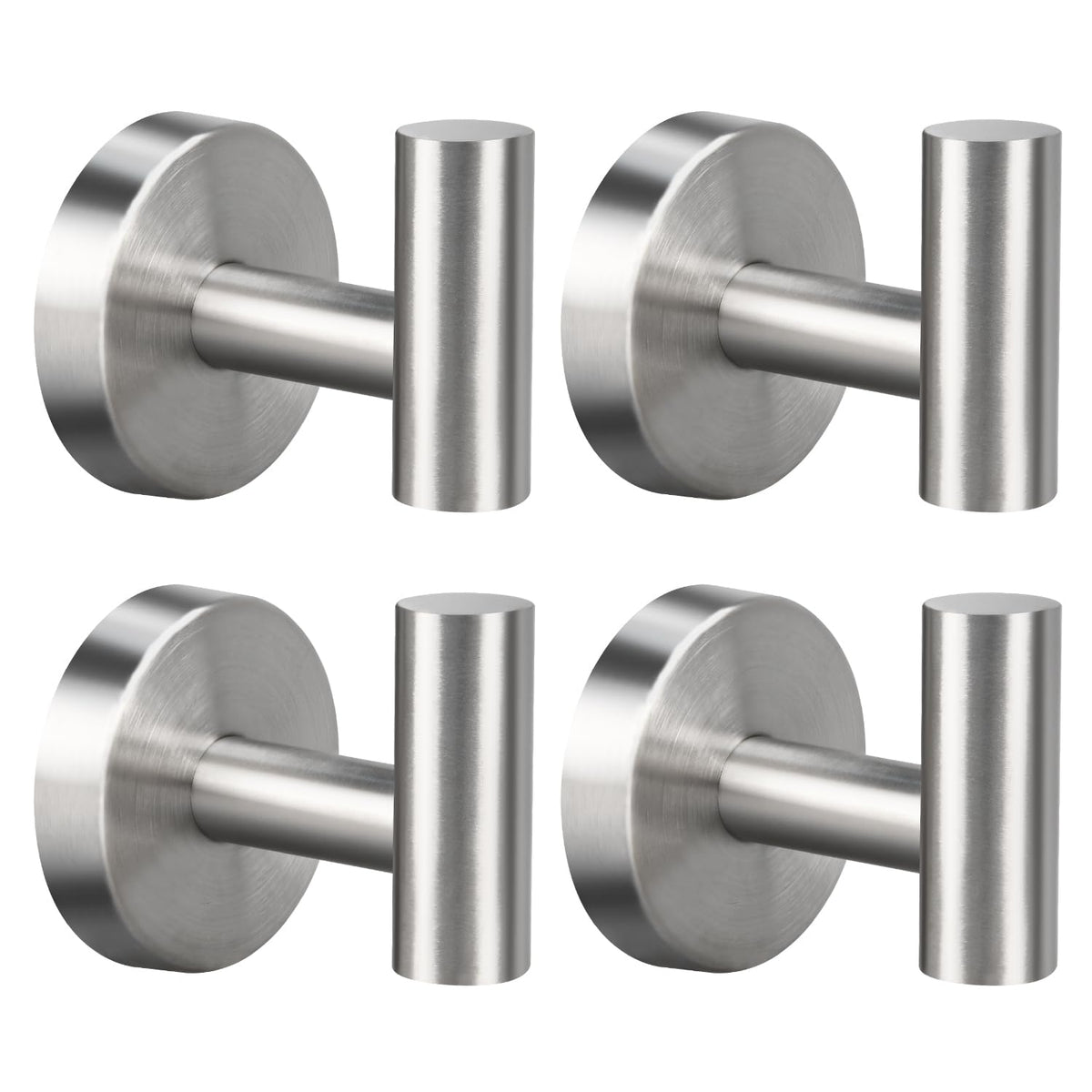 2 Pack Brushed Nickel Towel Hooks, SUS304 Stainless Steel Bathroom Hooks