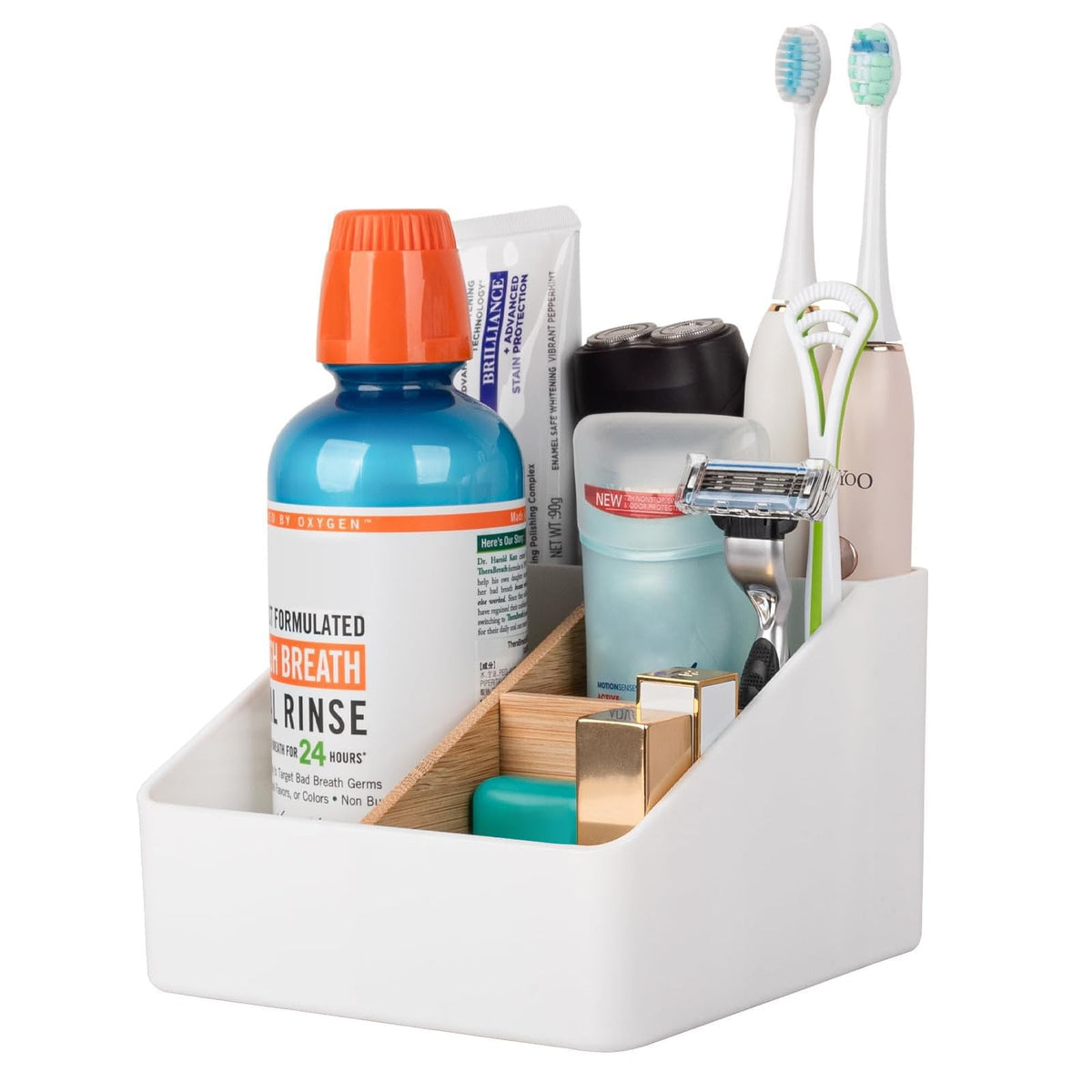 Toothbrush Holders Electric Tooth Brush and Toothpaste Organizer, Black