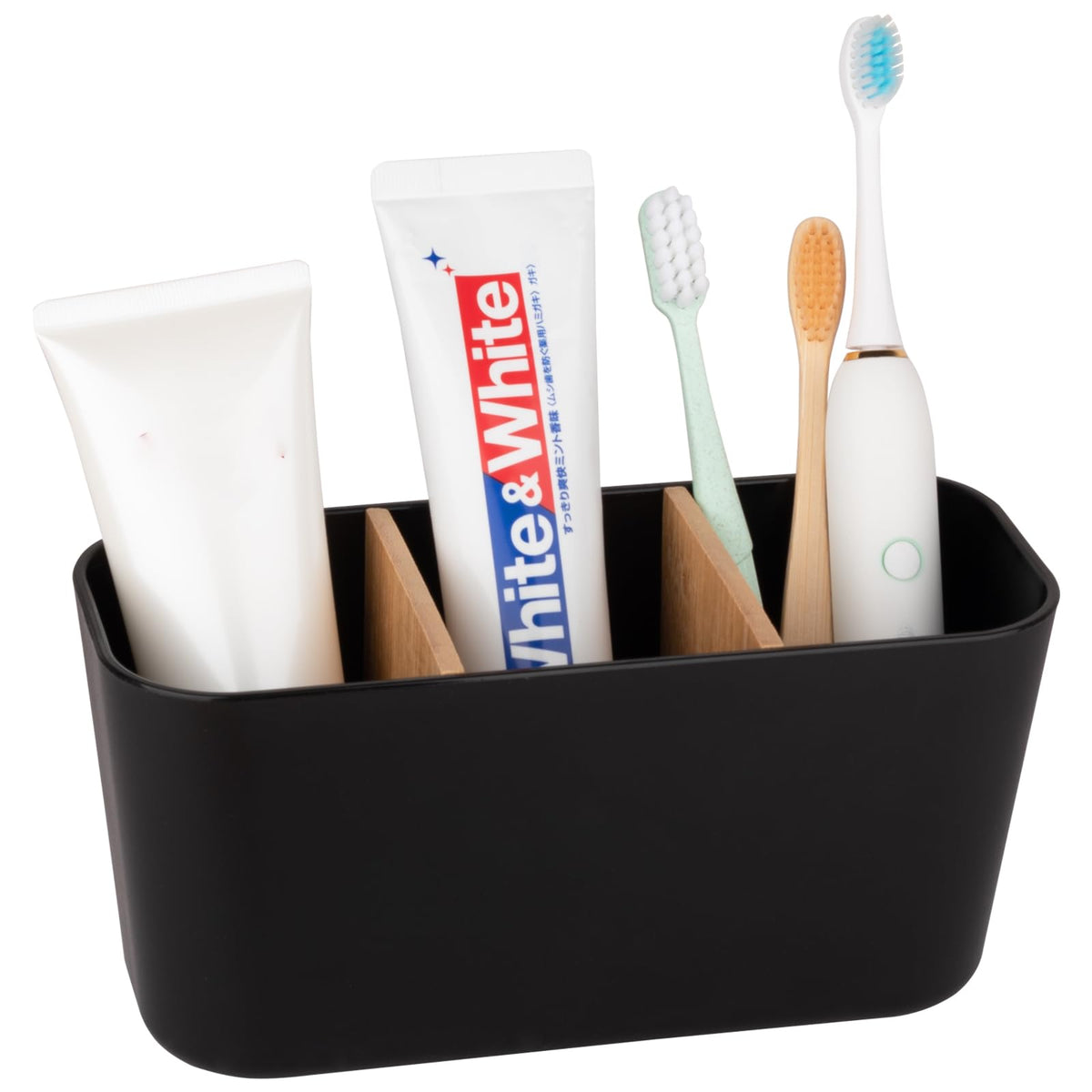 Toothbrush Holders Electric Tooth Brush and Toothpaste Organizer, Black