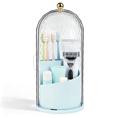 Toothbrush Holder with Cover for Bathroom Countertop, Organizer, White