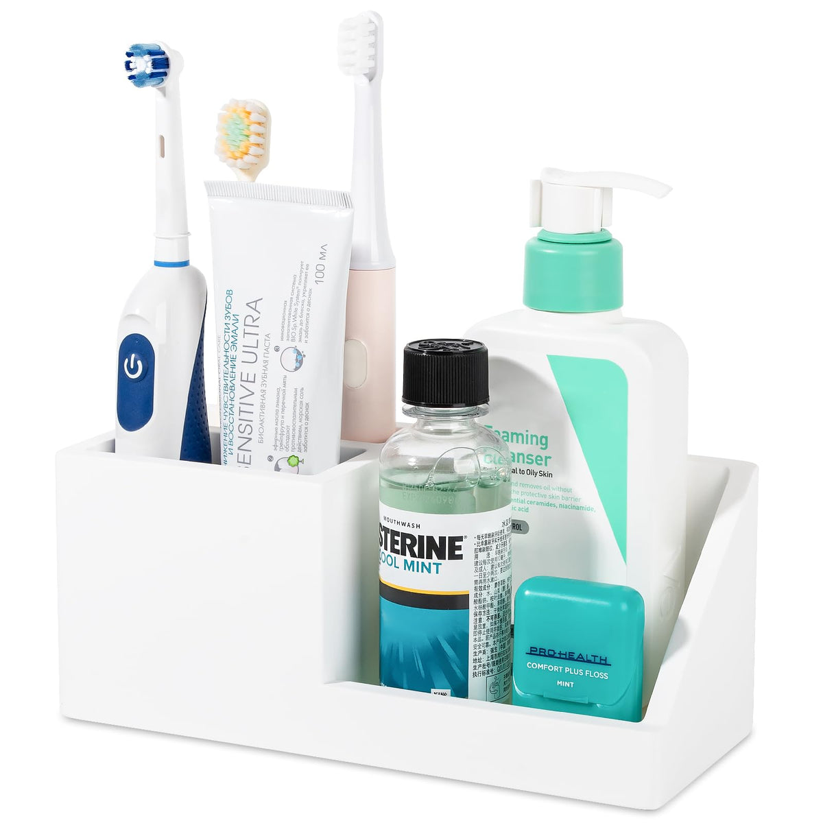 Diatomite Toothbrush Holder Toothpaste Organizer, White