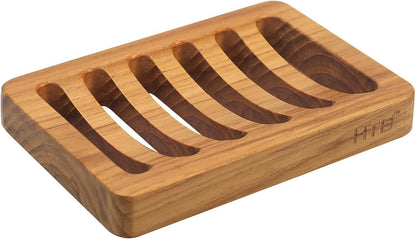 HTB Slotted Bar Soap Holder Teak Wood,Sponge Holder for Kitchen Sink