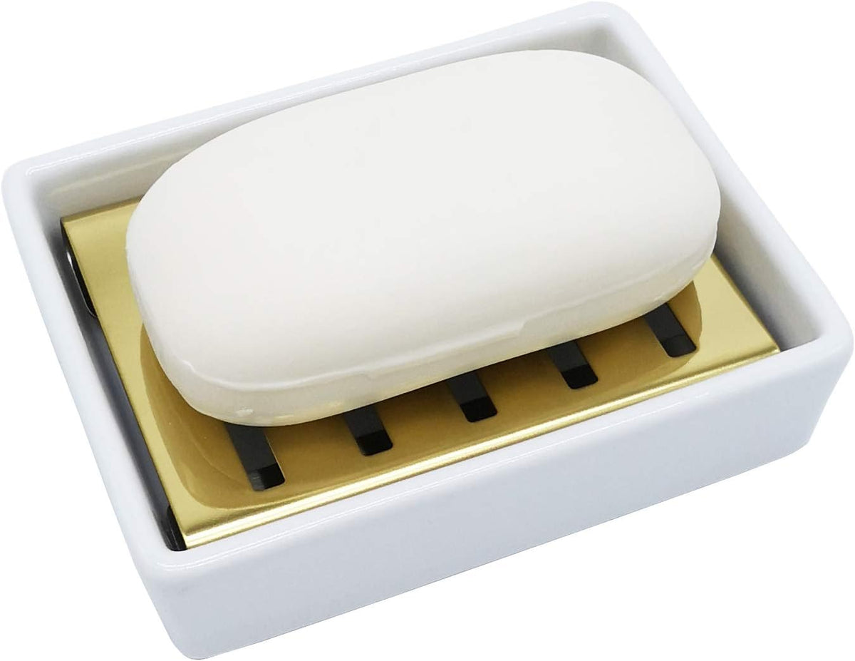 Ceramic Soap Dish, Bar Soap Holder for Shower, Bathroom Soap Dishes