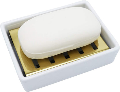 Ceramic Soap Dish, Bar Soap Holder for Shower, Bathroom Soap Dishes