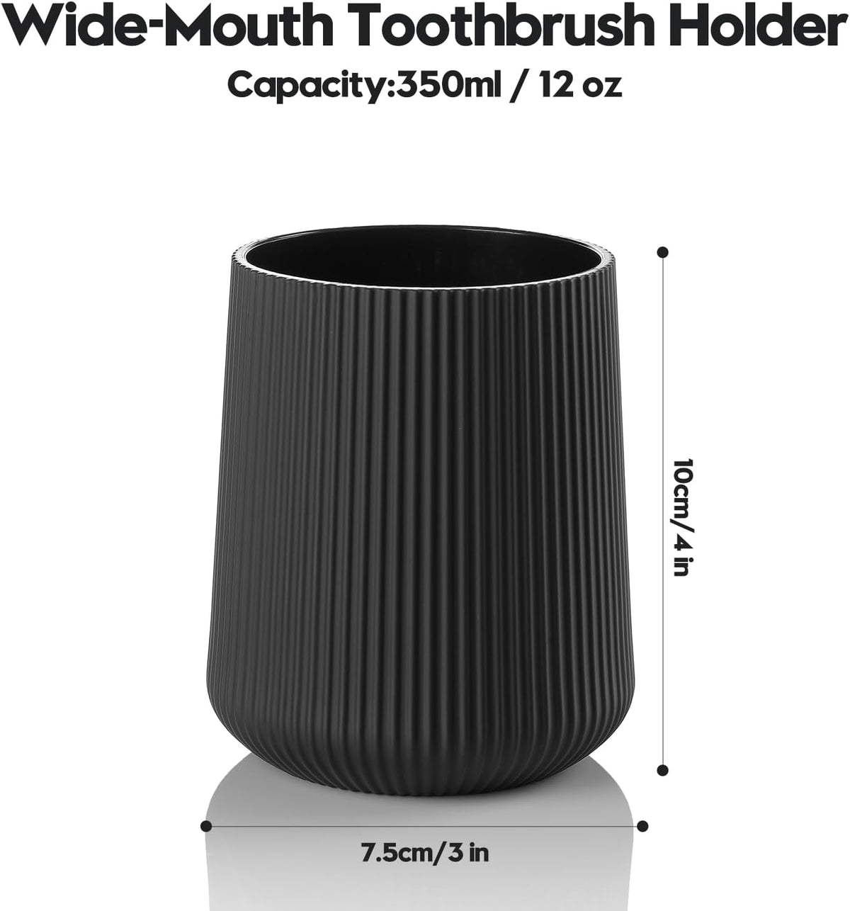 YAUKPH Black Striped Toothbrush Holder