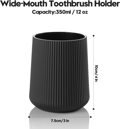 YAUKPH Black Striped Toothbrush Holder
