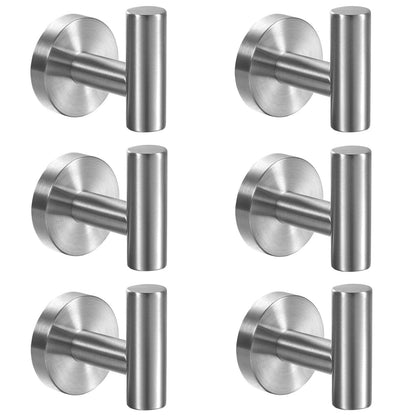 Kruodop Towel Hooks for Bathroom,2 Packs Wall Mount Towel Holder,Black Matte Wall Robe Hook,Stainless Steel Heavy Duty Door Hanger Towel Hook for Kitchen, Bedroom,Hotel,Pool,Coats(Drilling)