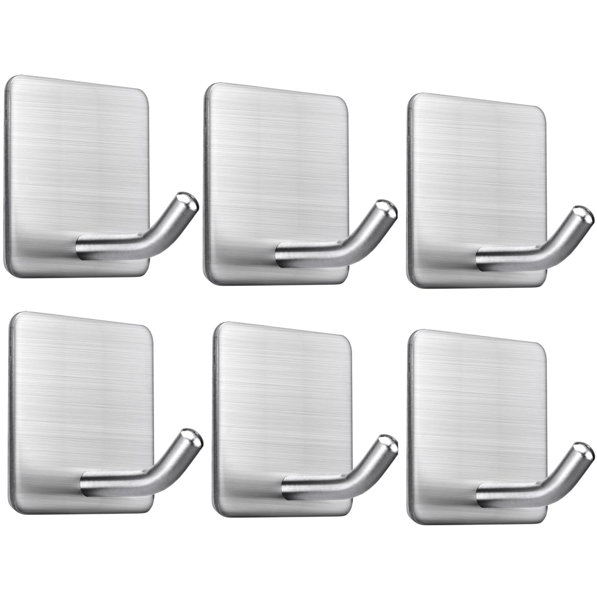 FOTYRIG Heavy Duty Adhesive Towel Hooks Stick on Towel Hanger Wall Holder Waterproof Stainless Steel Sticky Hooks for Hanging Bathroom Kitchen Home-4 Packs