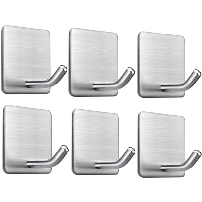 FOTYRIG Heavy Duty Adhesive Towel Hooks Stick on Towel Hanger Wall Holder Waterproof Stainless Steel Sticky Hooks for Hanging Bathroom Kitchen Home-4 Packs