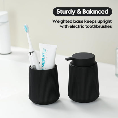YAUKPH Black Striped Toothbrush Holder