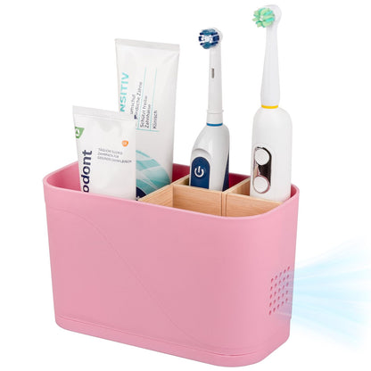 Electric Toothbrush Holder Tooth Brush and Toothpaste Organizer, Black