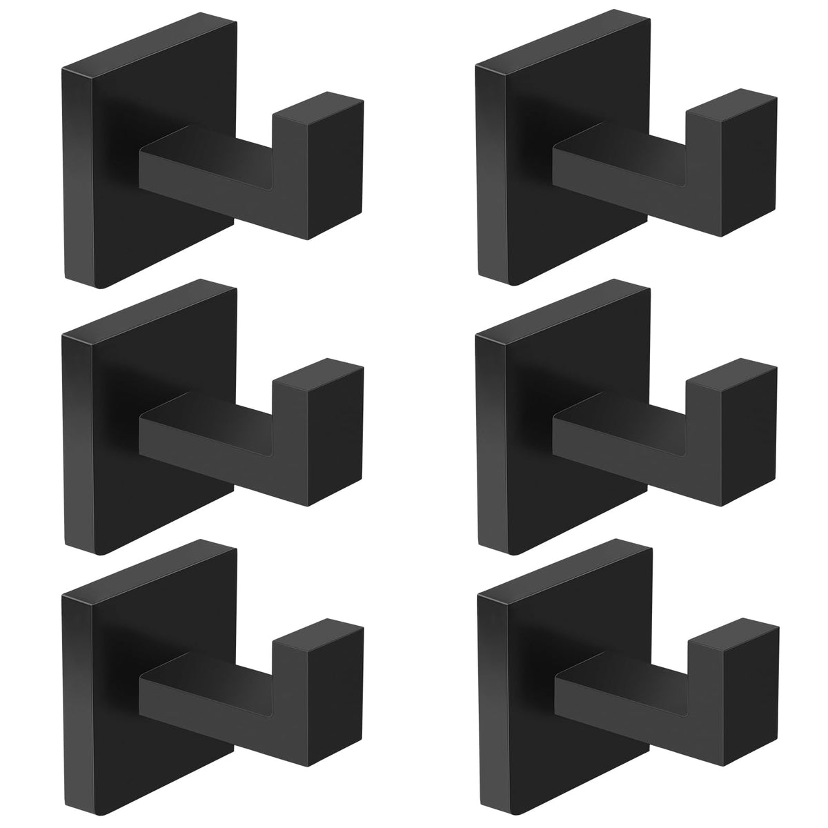 IBosins 2-Pack Bathroom Towel Hooks Black Hand Towel Holder Robe Hanger