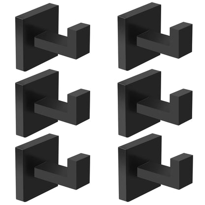 IBosins 2-Pack Bathroom Towel Hooks Black Hand Towel Holder Robe Hanger
