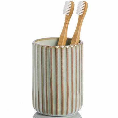 Green Ceramic Toothbrush Holder Cup