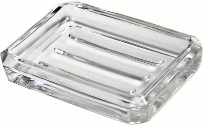 Clear Glass Soap Dish, Heavy Soap Holder for Bathroom, Sink and Kitchen