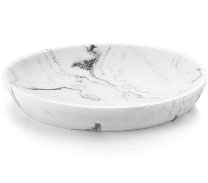 Luxspire Oval Soap Dish, Resin soap Holder for Bathroom, Gravel White