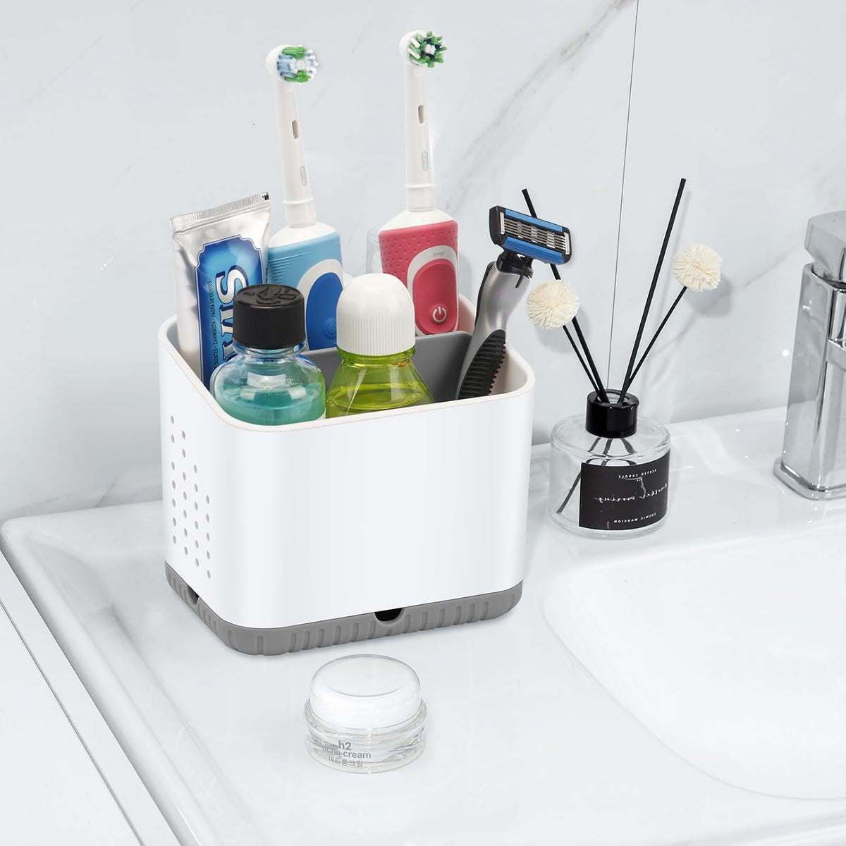 Toothbrush Holders for Bathrooms, Kids Electric Toothbrush Organizer (Grey)