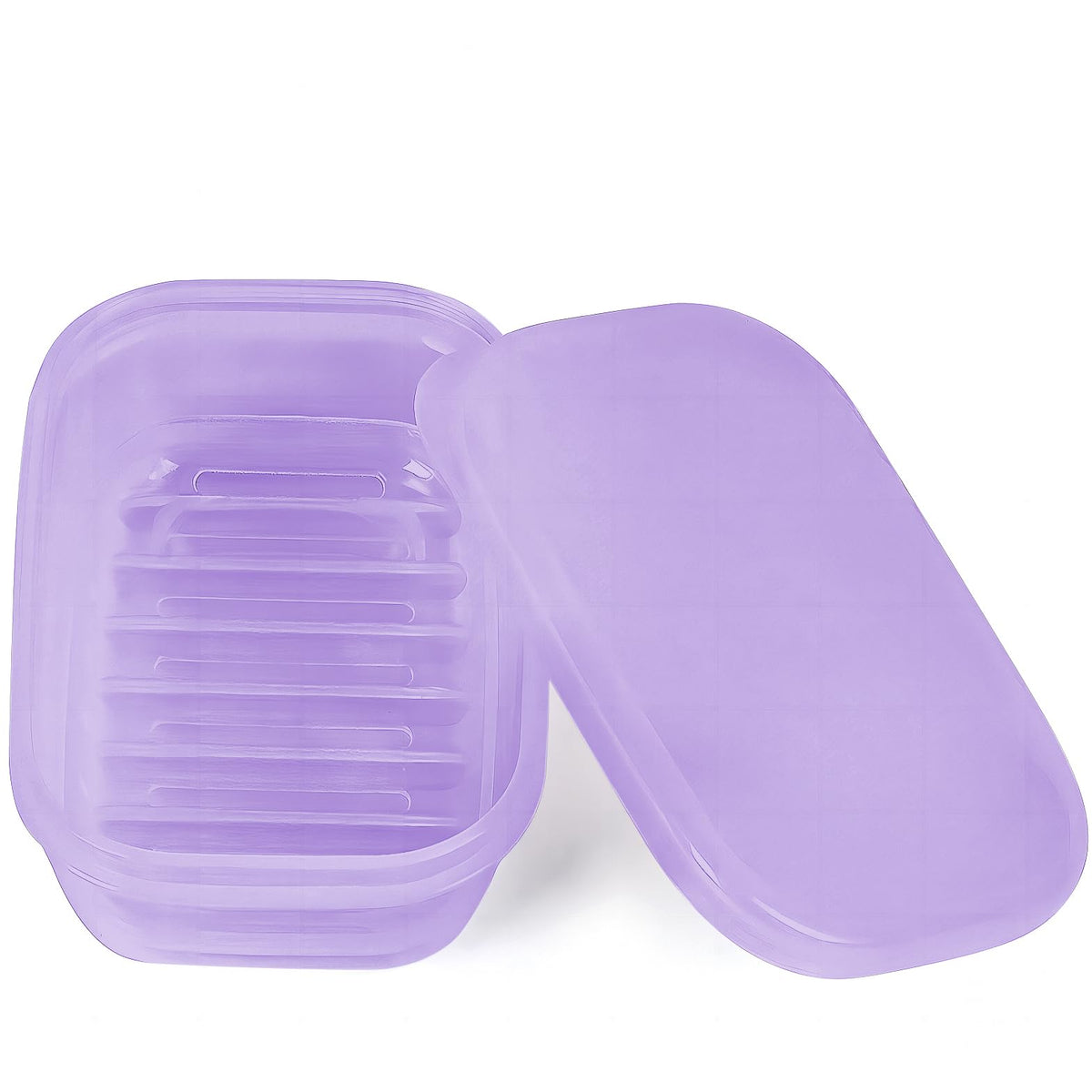 Quatish Leakproof Soap Dish with Lid & Draining Layer, Shatterproof Travel Bar Soap Holder Case Container, Portable Travel Size Toiletries Essentials for Camping, Gym, Bathroom, Greygreen