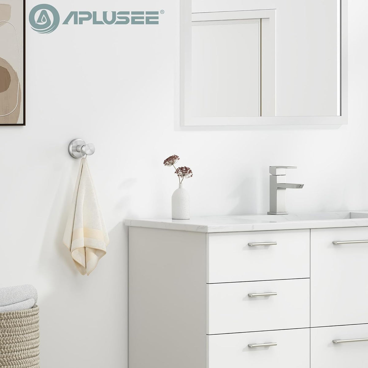 APLusee Towel Hook, Brushed Nickel, 304 Stainless Steel, Wall Mount