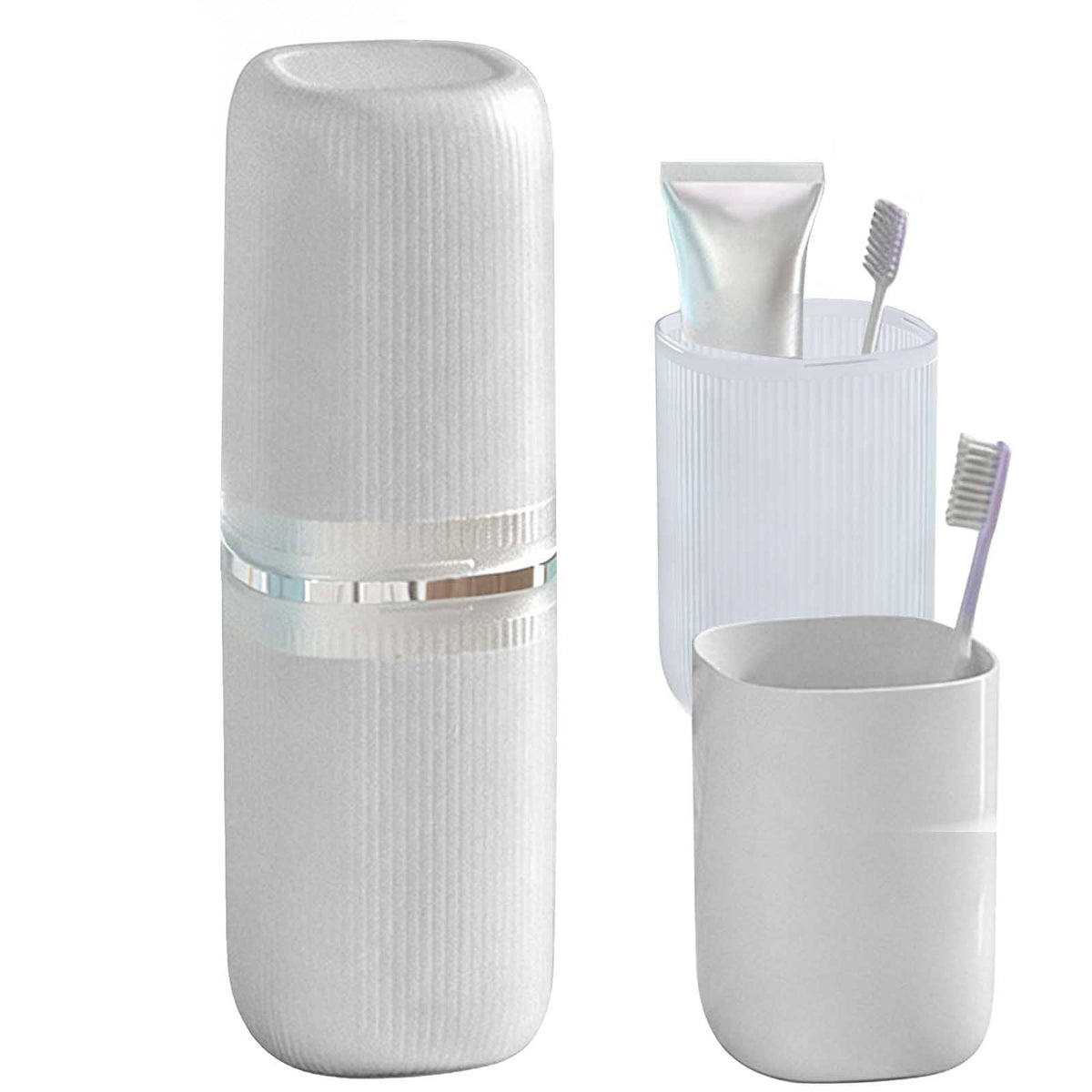 Large Toothbrush Travel Case 2 in 1 Toothbrush Holder and Rinse Cup