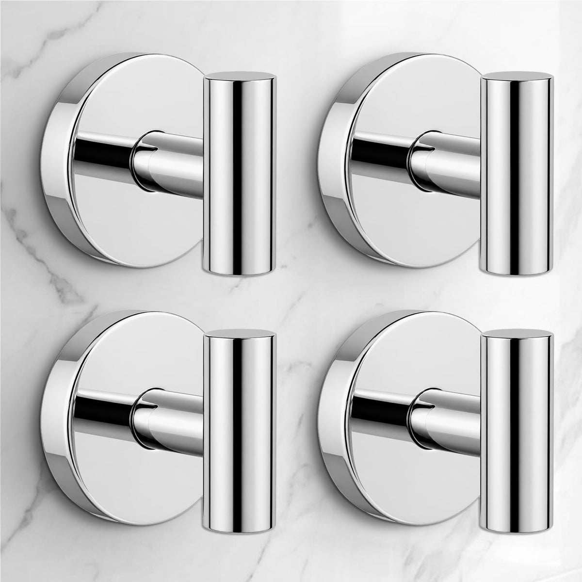 Heavy Duty Suction Cup Hooks for Glass Window,Tile,Mirror,Removable Shower Hooks for Inside Shower,Metal Towel Hooks for Bathroom,4 Pack(Black)